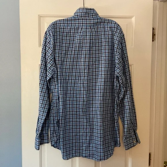 Vineyard Vines Slim Fit Tucker Shirt Blue Check Button Down Men’s Size XL Preppy - Picture 6 of 8